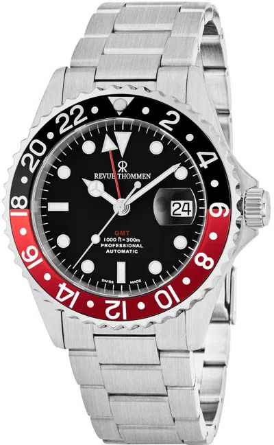 Pre-owned Revue Thommen Men's Diver Black Dial Stainless Steel Automatic Watch 17572.2136