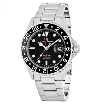 Pre-owned Revue Thommen Men's Diver Black Dial Stainless Steel Automatic Watch 17572.2137