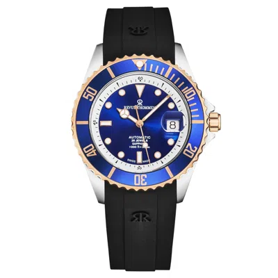 Pre-owned Revue Thommen Men's 'diver' Blue Dial Black Rubber Swiss Automatic 17571.2355