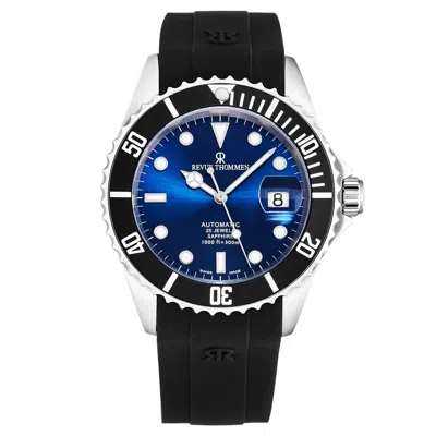 Pre-owned Revue Thommen 's Men's Diver Blue Dial Rubber Strap Automatic Watch 17571.2823