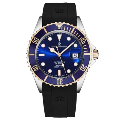 Pre-owned Revue Thommen 's Men's Diver Blue Dial Rubber Strap Automatic Watch 17571.2855