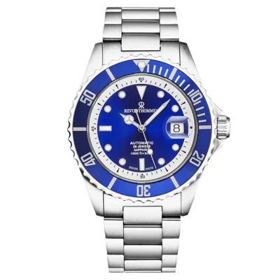 Pre-owned Revue Thommen Men's 'diver' Blue Dial Stainless Steel Automatic Watch 17571.2428