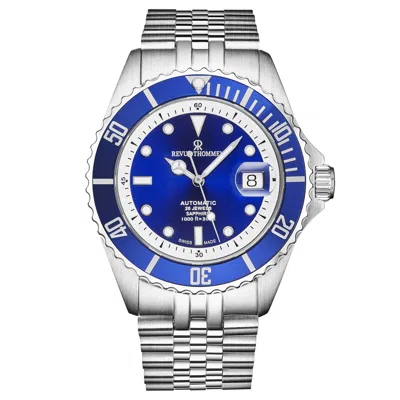 Pre-owned Revue Thommen Men's 'diver' Blue Dial Stainless Steel Automatic Watch 17571.2928