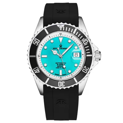 Pre-owned Revue Thommen 's Men's Diver Green Dial Rubber Strap Automatic Watch 17571.2331