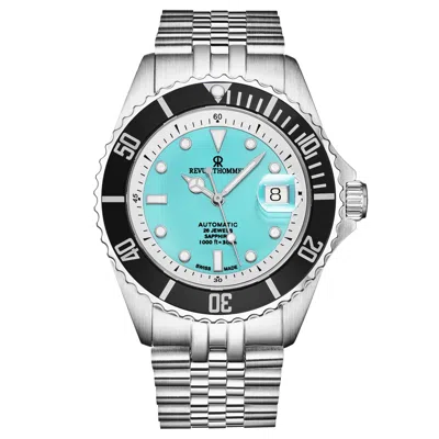 Pre-owned Revue Thommen Men's Diver Green Dial Stainless Steel Automatic Watch 17571.2931
