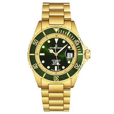 Pre-owned Revue Thommen Men's 'diver' Green Dial Stainless Steel Swiss Watch 17571.2414