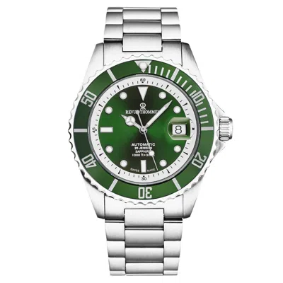 Pre-owned Revue Thommen Men's Diver Greendial Stainless Steel Automatic Watch 17571.2429