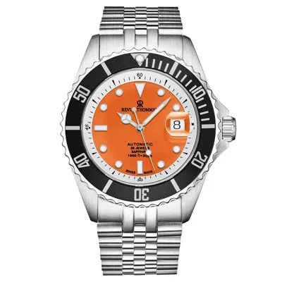 Pre-owned Revue Thommen Men's 'diver' Orange Dial Ss Bracelet Swiss Automatic 17571.2939