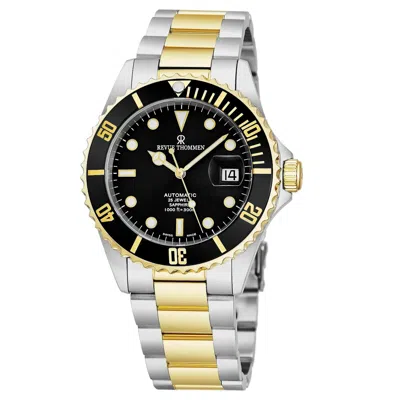 Pre-owned Revue Thommen Men's Diver Stainless Steel/goldtone Automatic Watch 17571.2147