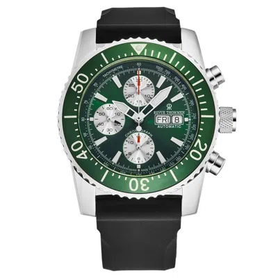 Pre-owned Revue Thommen Men's Divers Green Dial Rubber Strap Automatic Watch 17030.6531