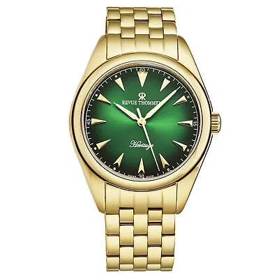 Pre-owned Revue Thommen Men's 'heritage' Green Dial Automatic Watch 21010.2114