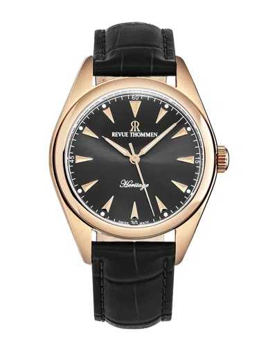 Revue Thommen Heritage Automatic Grey Dial Men's Watch 21010.2561 In Black / Gold Tone / Grey / Rose / Rose Gold Tone