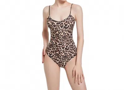 Revyl & Rav Wild Essence One Piece Swimsuit In Leopard Tan-through In Multi