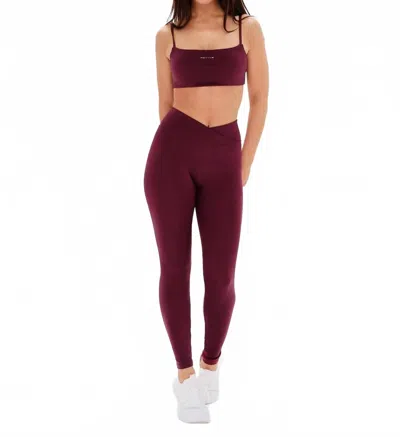 Revyve Active High Rise V-sculpt Legging In Mulberry Merlot In Red