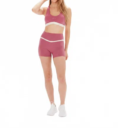 Revyve Active High Waisted Shorts In Pink/white