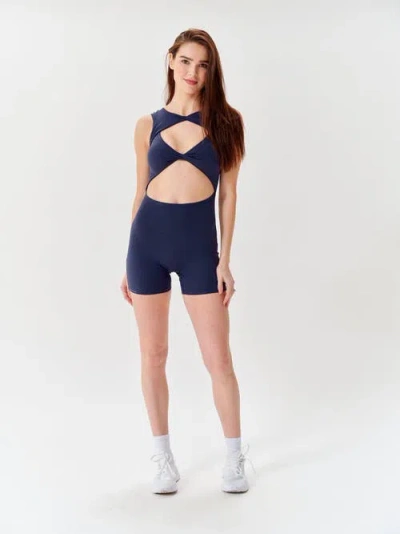 Revyve Active Peek--a-boo Romper In Blue