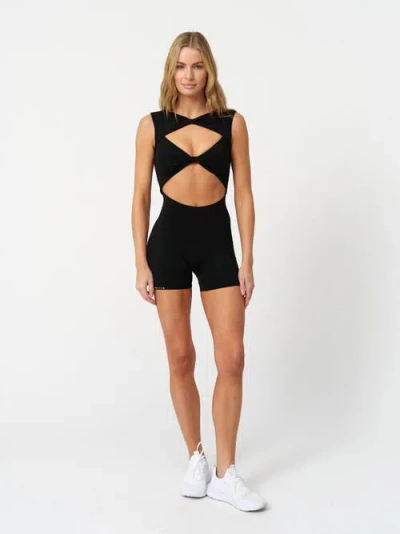 Revyve Active Peek-a-boo Romper In Black