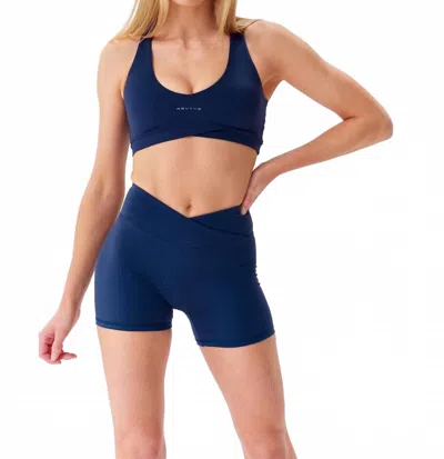 Revyve Active Ultra-soft Stretch V-sculpt Shorts In Midnight In Blue