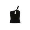 Revyve Active One Shoulder Muse Tank Top In Black In Black