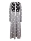 Reward If Found Star-print Button-front Dress In Gray