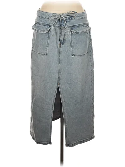 Pre-owned Rewash Denim Skirt In Gray