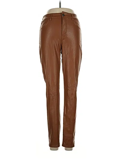 Pre-owned Rewash Faux Leather Pants In Brown