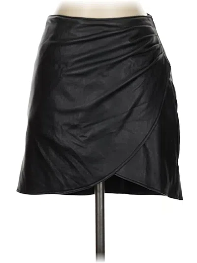 Pre-owned Rewash Faux Leather Skirt In Black