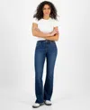 Rewash Juniors' Mid Rise Booty-shaping Bootcut Jeans In Dark Wash