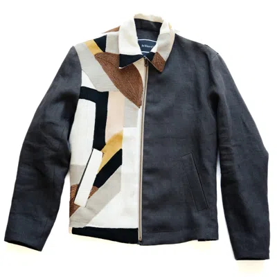Reweave Men's Brown / Grey / Gold The Bill Jacket - Brown Leaves In Multi