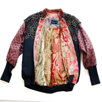 Reweave Women's Black / Gold The Oversized Bomber - Noir In Multi