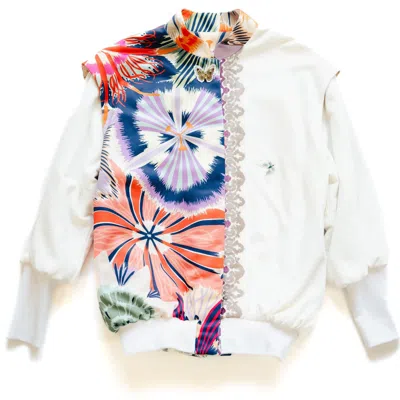 Reweave Women's White The Oversized Bomber - Kaleidoscope.
