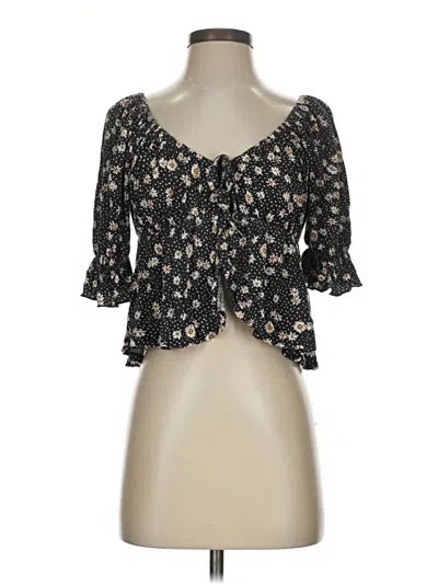 Pre-owned Rewind 3/4 Sleeve Blouse In Black