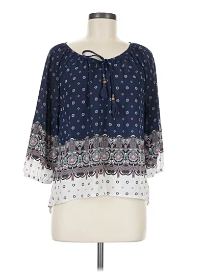 Pre-owned Rewind 3/4 Sleeve Blouse In Blue