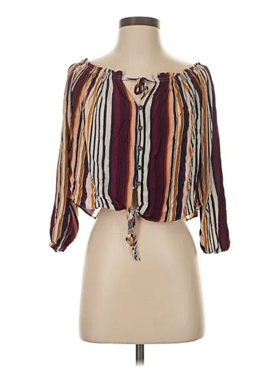 Pre-owned Rewind 3/4 Sleeve Blouse In Brown