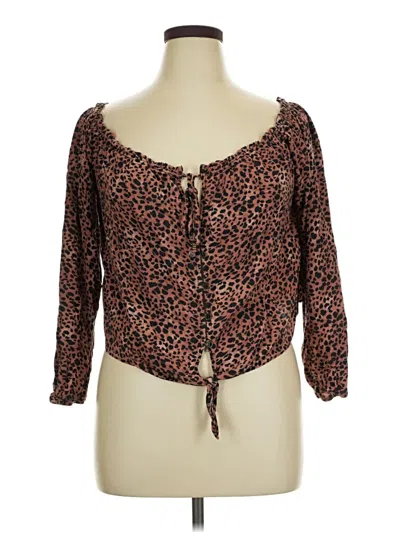 Pre-owned Rewind 3/4 Sleeve Blouse In Brown