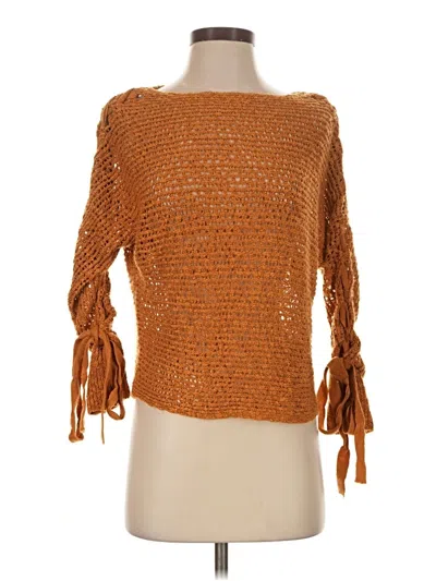 Pre-owned Rewind 3/4 Sleeve Top Orange Boatneck Tops