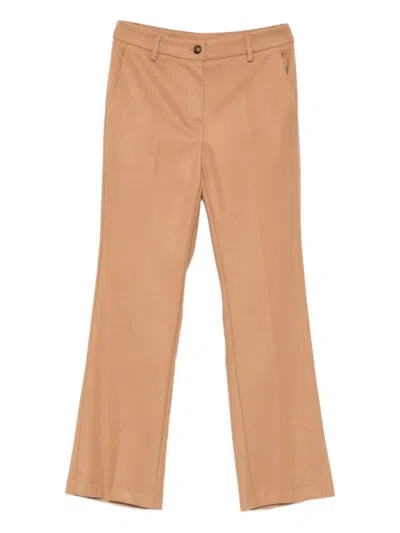 Rewind Button Trousers In Brown