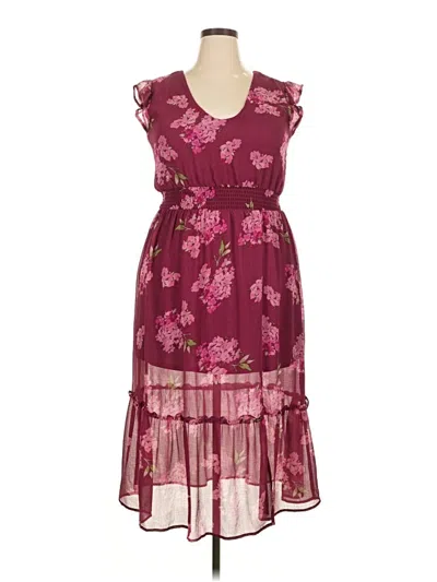 Pre-owned Rewind Casual Dress In Burgundy