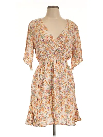 Pre-owned Rewind Casual Dress In Tan