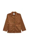 Rewind Flap-pocket Button-up Jacket In Brown