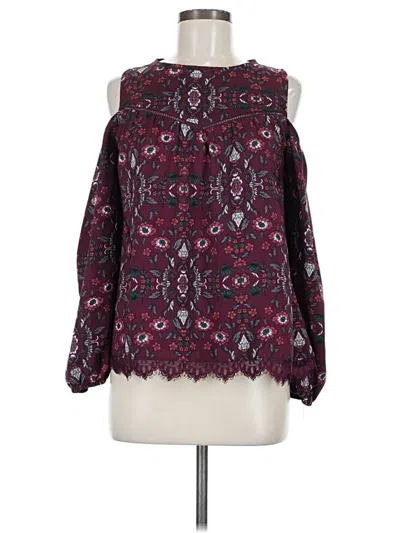 Pre-owned Rewind Long Sleeve Blouse In Burgundy