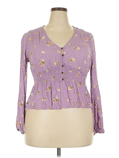 Pre-owned Rewind Long Sleeve Blouse In Purple