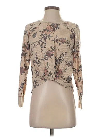 Pre-owned Rewind Long Sleeve Blouse In Tan