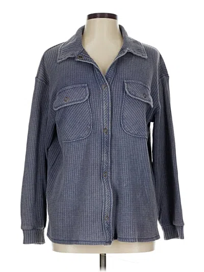 Pre-owned Rewind Long Sleeve Button Down Shirt In Blue