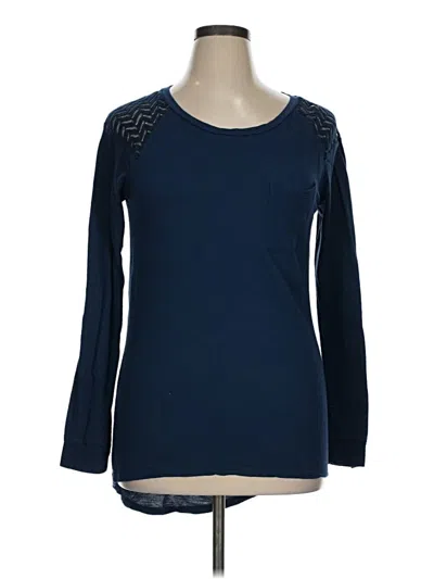 Pre-owned Rewind Long Sleeve Top Blue Crew Neck Tops