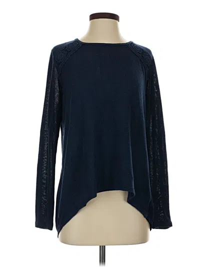 Pre-owned Rewind Long Sleeve Top Blue Crew Neck Tops