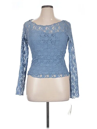 Pre-owned Rewind Long Sleeve Top Blue Sweetheart Neckline Tops