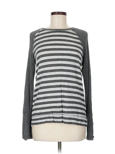 Pre-owned Rewind Long Sleeve Top Gray Boatneck Tops