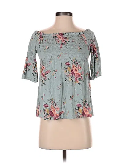 Pre-owned Rewind Short Sleeve Blouse In Blue