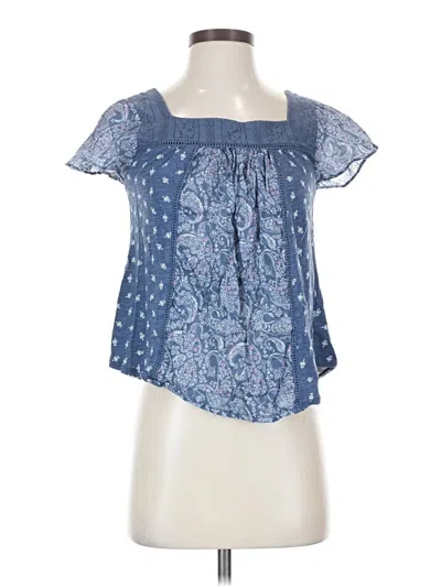 Pre-owned Rewind Short Sleeve Blouse In Blue